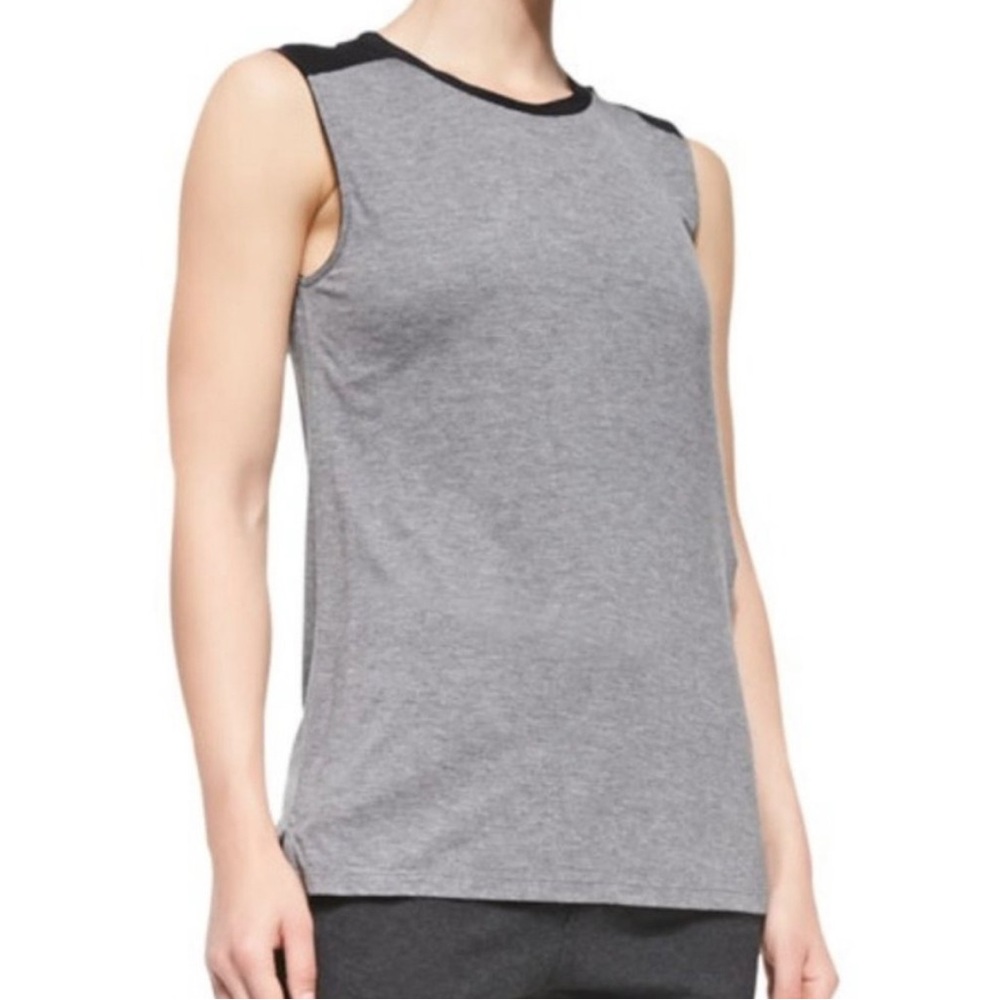 NWT Vince Classic Sleeveless Muscle Tee Grey/Black